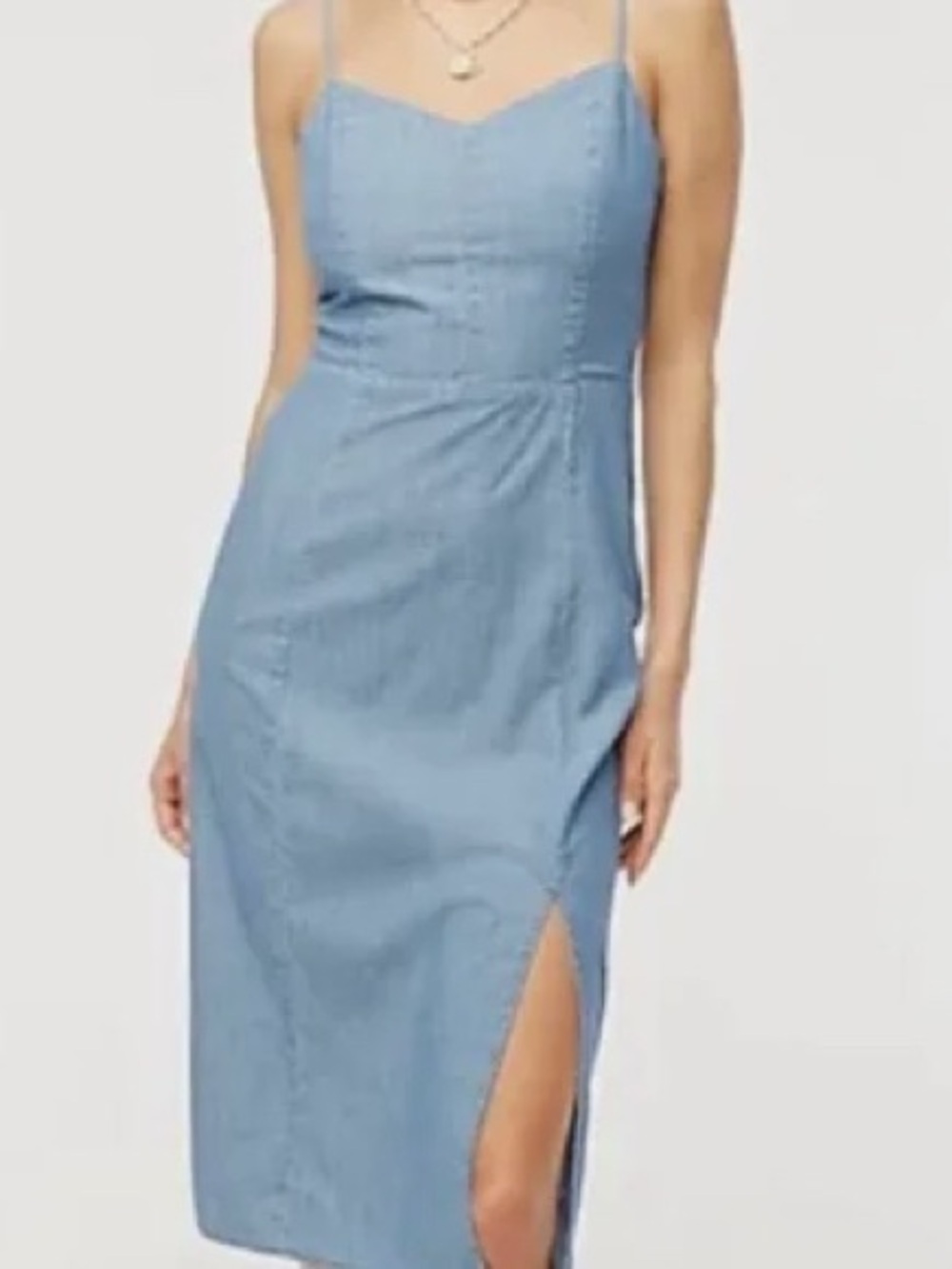 J Crew spaghetti strap chambray dress